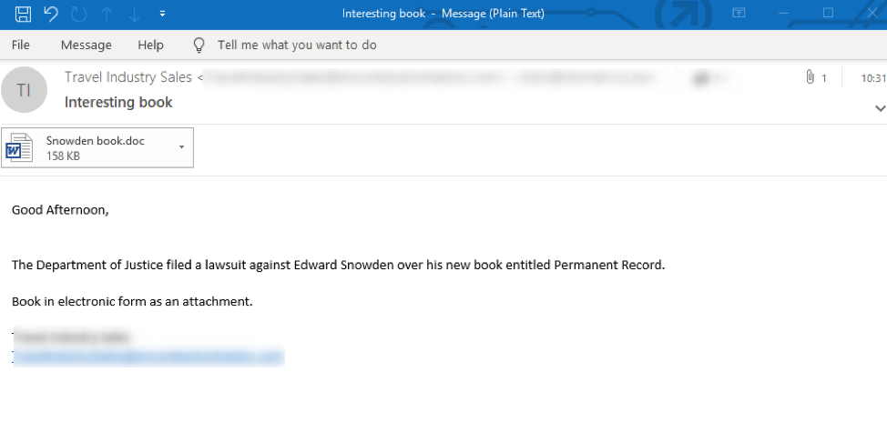 Email targeting US and UK organizations with attachment that will download Emotet