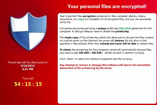 Esempio Attacco CryptoLocker