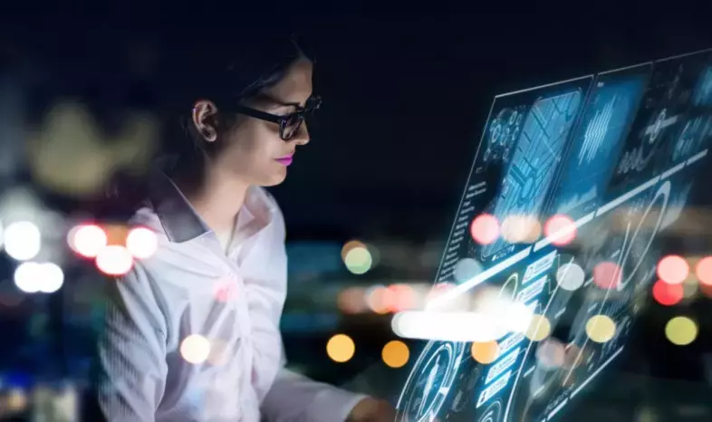 Woman Using a Computer